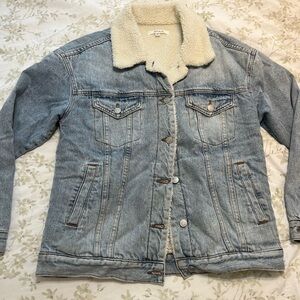 PacSun Blue Cream Sherpa Jean Jacket